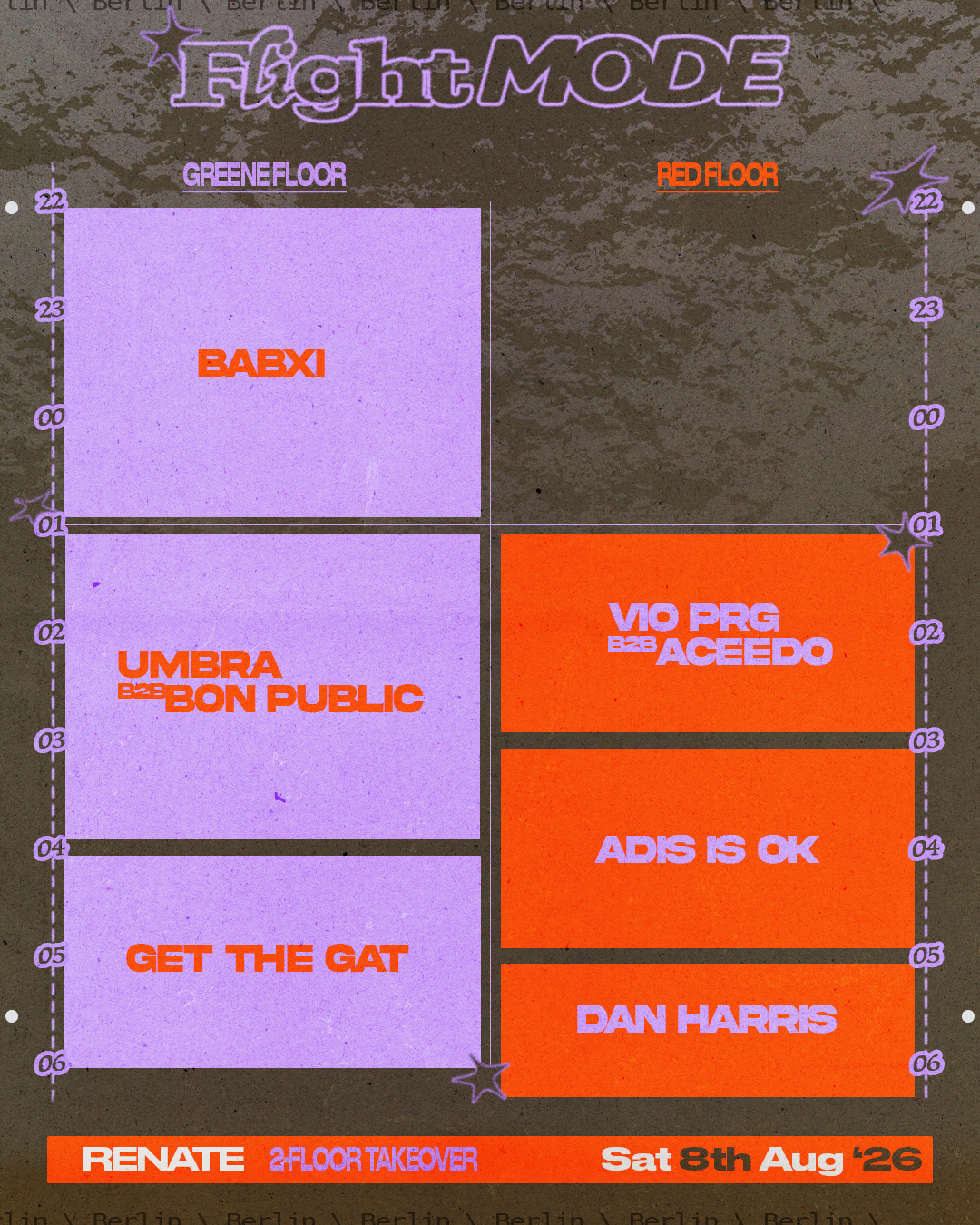 Flight Mode — event timetable